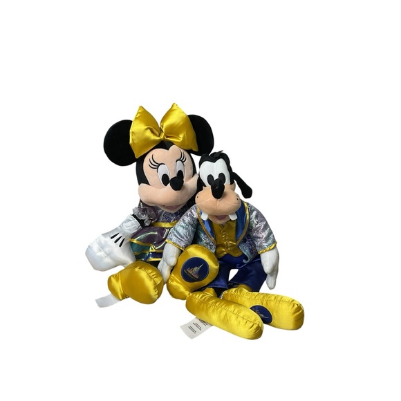 Disney Parks 50th Anniversary Mickey Minnie Plush Gold Outfit Set - Picture 2 of 8